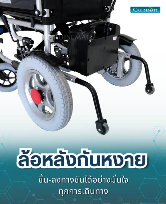 รถเข็นไฟฟ้า CM-112_ล้อหลังกันหงาย