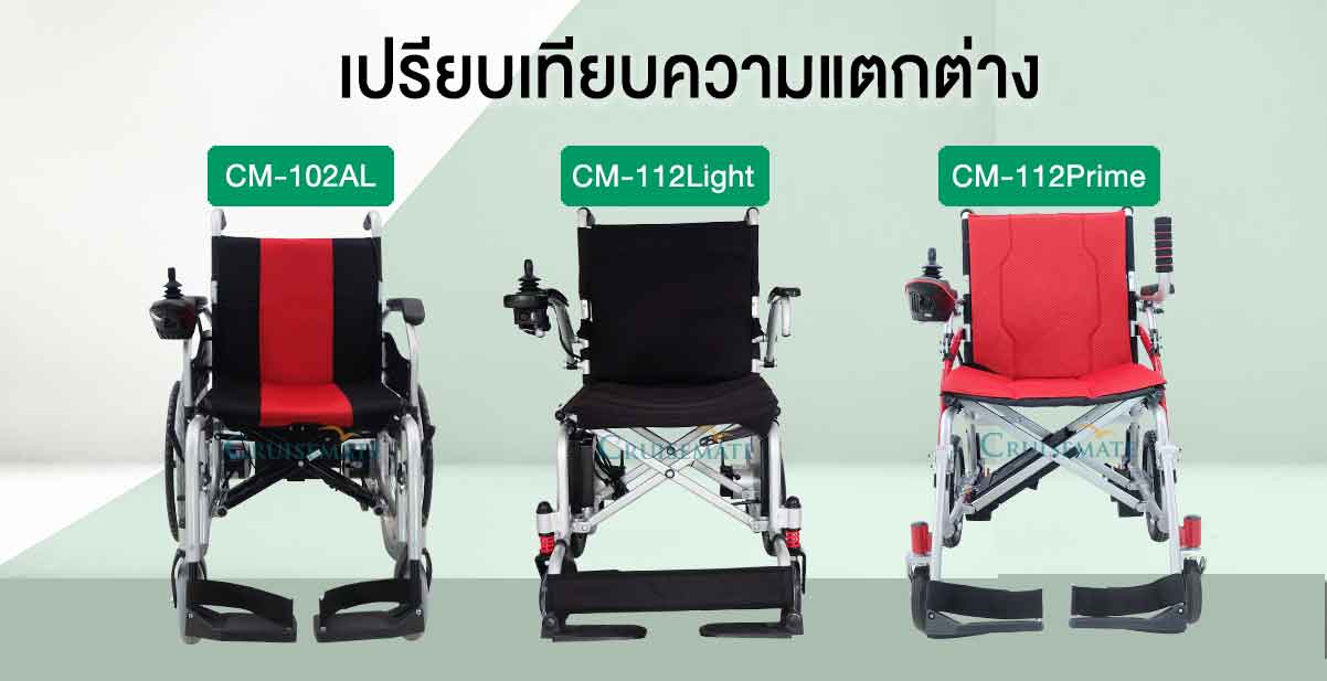 เปรียบเทียบรถเข็นไฟฟ้าน้ำหนักเบา