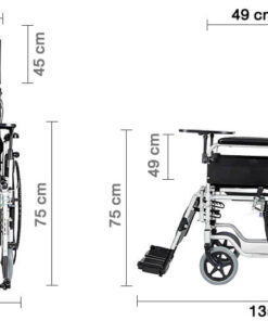 ขนาดรถเข็นปรับเอนนอน