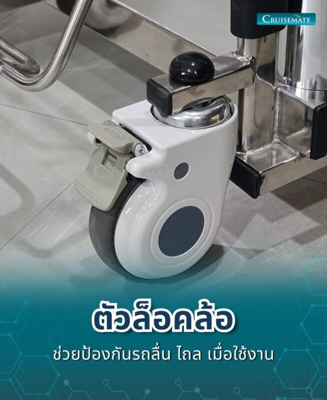 รถเข็นเคลื่อนย้าย EM-601_ตัวล็อคล้อ