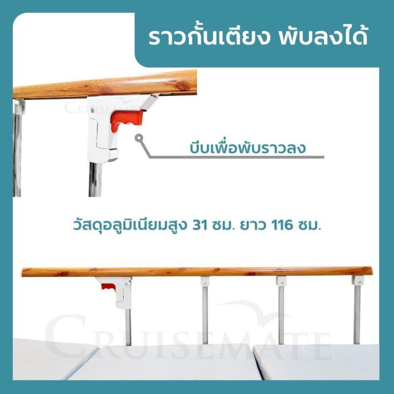 ราวกั้นเตียงพับได้