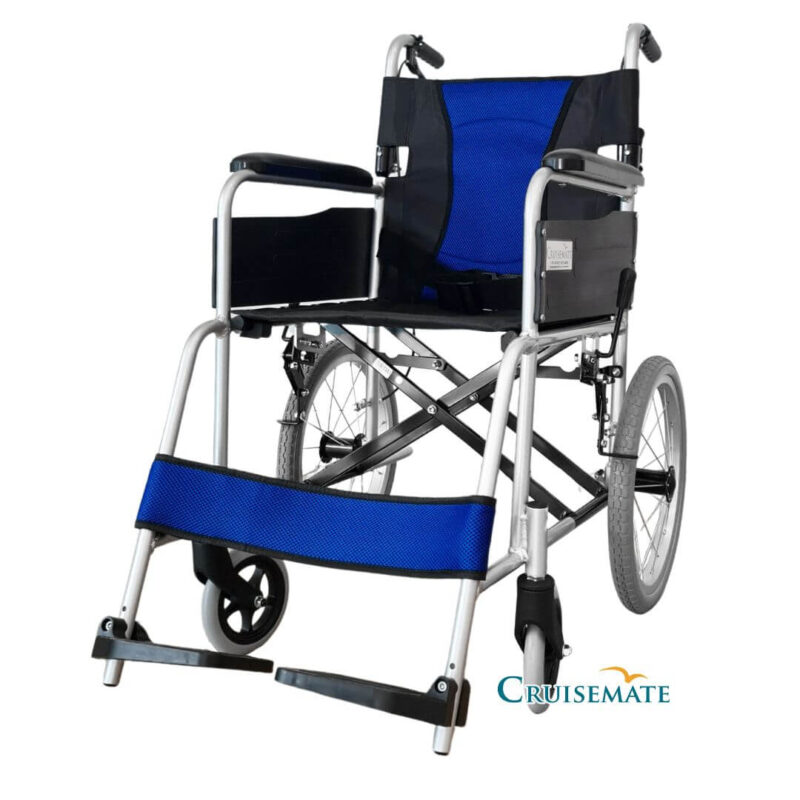รถเข็นวีลแชร์ CM-Strong Blue_ด้านเฉียง 2