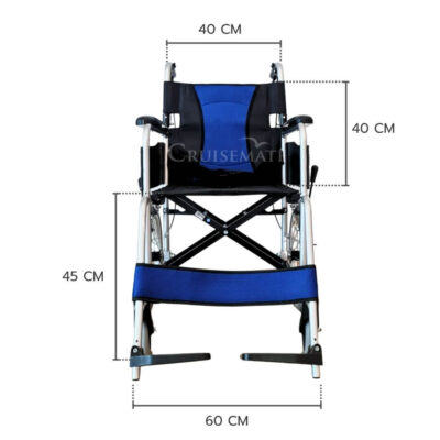 วีลแชร์ CM-Strong Blue_สเกลด้านหน้า