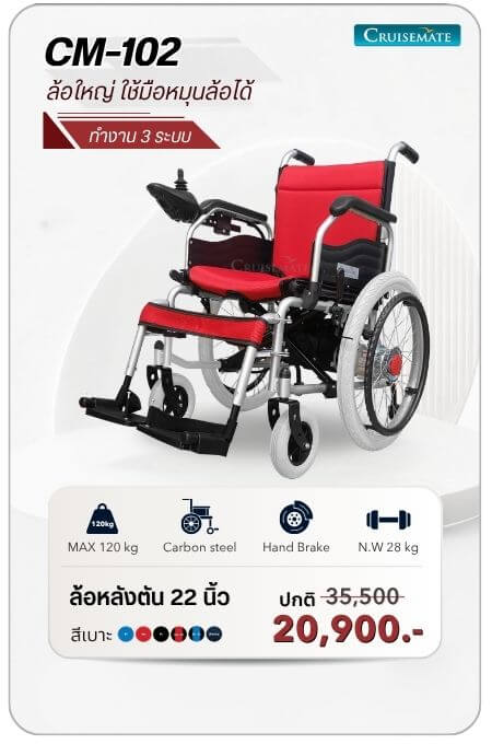 รถเข็นไฟฟ้า รุ่น CM-102 โปรโมชั่น 20,900 บาท