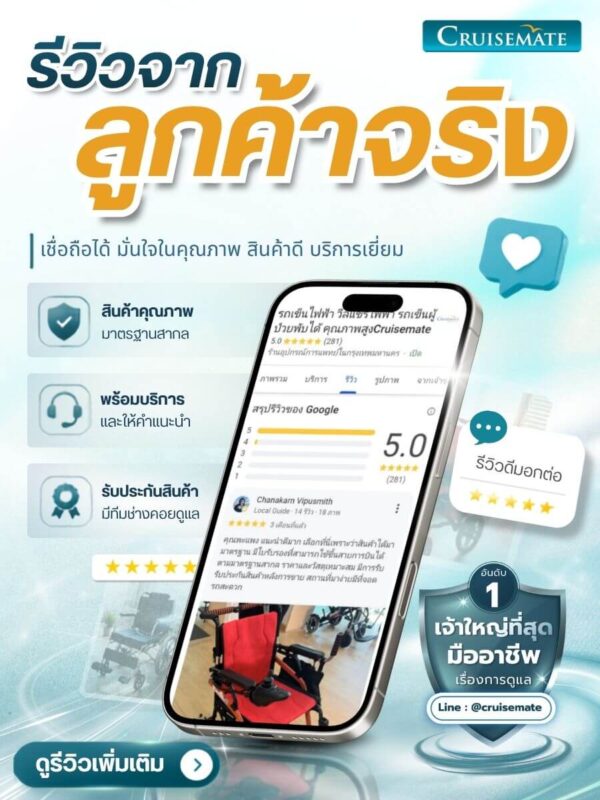 รีวิวจากลูกค้าในGoogle map