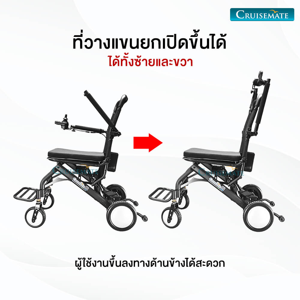 รถเข็นไฟฟ้าที่วางแขนยกขึ้นได้_Shine